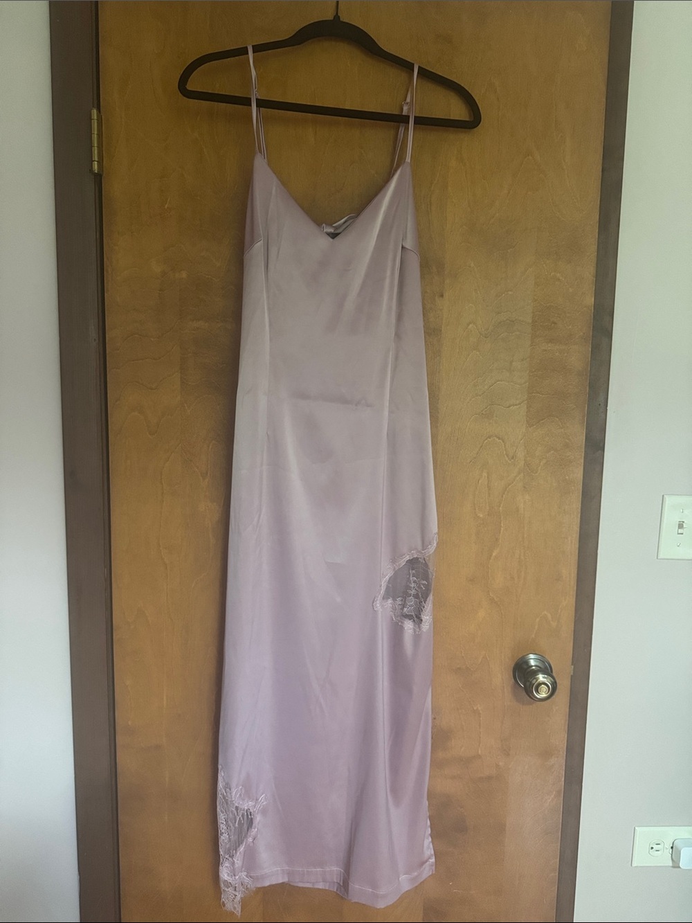 Allina Liu Calla Satin Slip Midi Dress